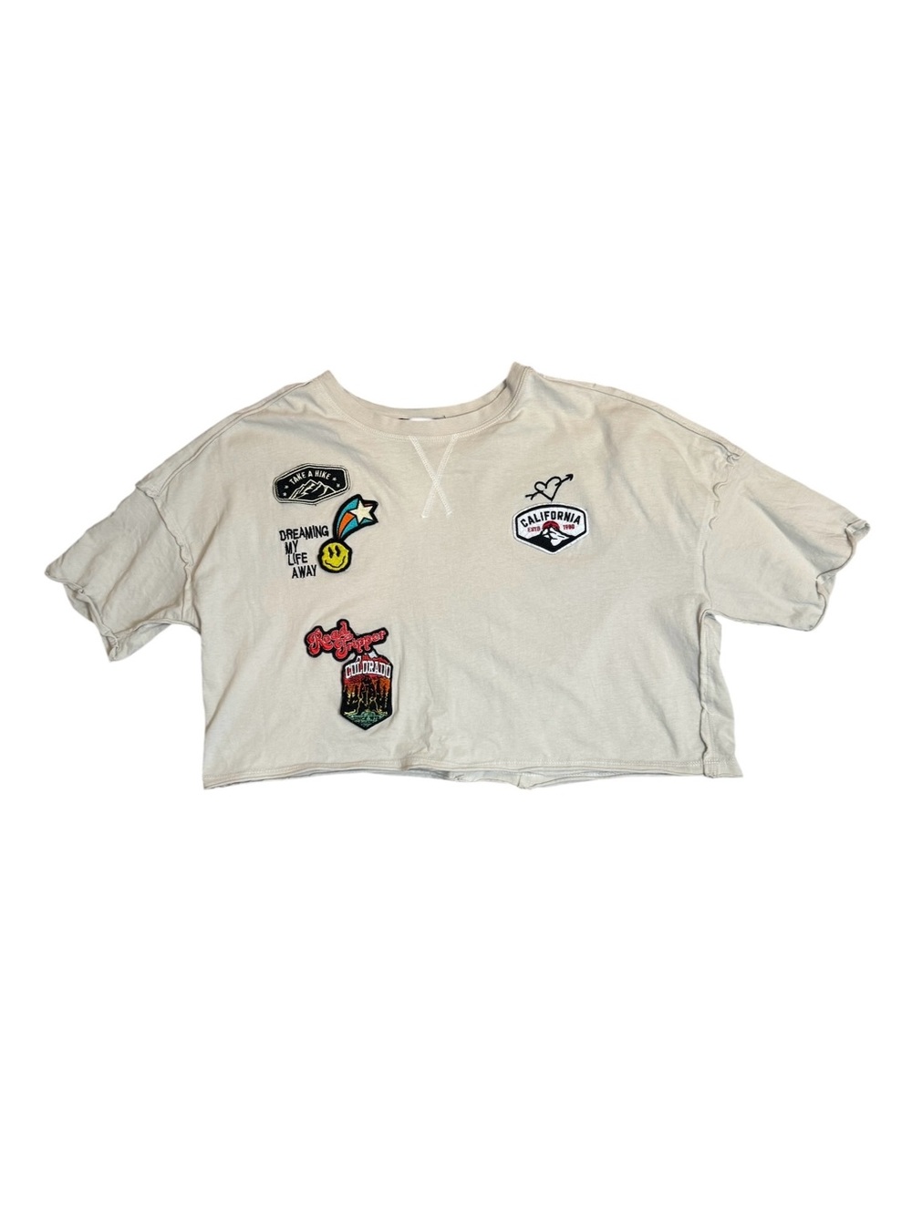 Forever 21 California Patch Graphic Crop Top Tee Small